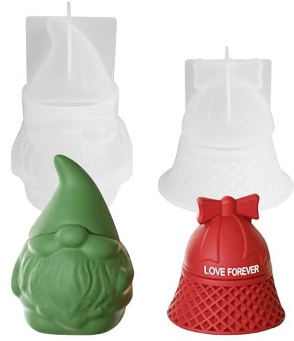 Silikonform Kerze Weihnachtsmann und Glocke Silikonform Wichtel Silikonform Weihnachten Gießform Weihnachten Gießformen Weihnachten Kerzenformen Silikon Weihnachten Zwerg DIY Silikon Kerzen Gießform