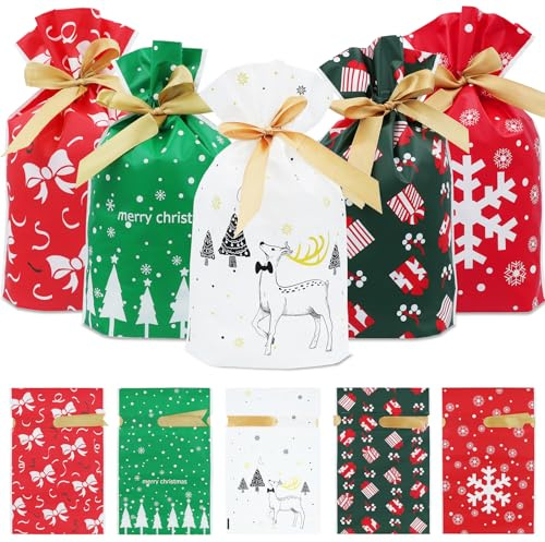 CHEESANHERR Kordelzug Geschenkbeutel Set, 30 Stück Süßigkeit Tüten, Süssigkeiten Beutel für Mitgebsel, Geschenktüten Süße Taschen für Kekse Biscuit Partytüten Geburtstag Weihnachten Hochzeit (Grün)