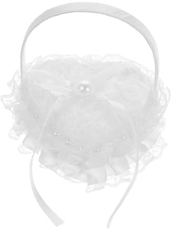 Amosfun Herzform Ringkissen Für Hochzeit Eheringkissen Mit Komplexen Details Ringträger Für Romantische Heiratsanträge Schmuckkissen Für Besonderen Anlass