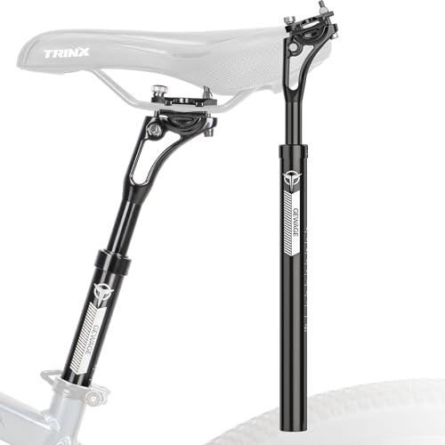GEWAGE Tige de Selle Suspendue en Aluminium –Tige de Selle à Amortissement Réglable,Compatible avec des Diamètres de 27,2/30,9/31,6mm et Une Longueur de 400mm – Idéale pour VTT et randonnée (Φ30.9mm)
