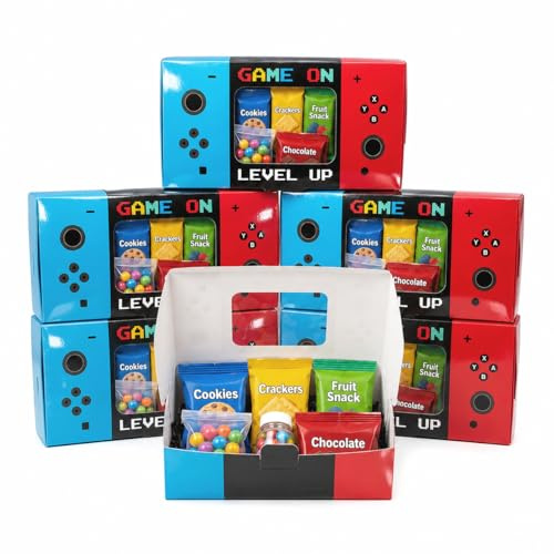Shescrzionu Video Game Party Favors Boxes 12 PCS-Perfect Gamer Party Favors,Party Favor Boxes with Window,Game On Birthday Decorations Video Game Birthday Decorations,Game Bags,Video Game Gifts Aa01