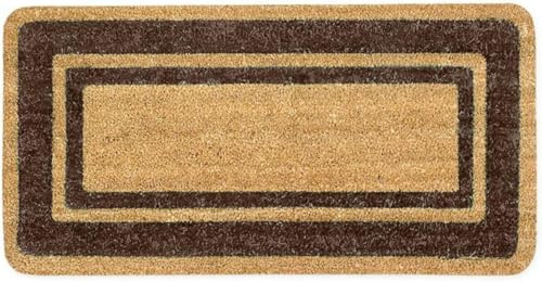 Generico Zerbino Tappeto Cocco Antiscivolo 100% Fibra Naturale Elegante Robusto Ingresso (MARRONE, 40x80 Cm)