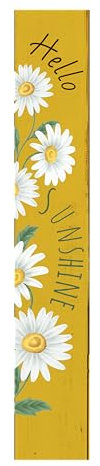 Hallo Sunshine Willkommensschild für Haustür im Freien, Veranda-Schilder, Heimdekoration, Veranda, stehendes Holz-Türschild, hohes Sommer-Willkommensgartenschild, saisonale Wanddekorationen für den