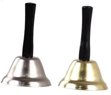 Alipis 2stücke Handglocke Aus Eisen Mit Holzgriff Für Weihnachts Und Partydekoration Leicht Und Robust Ergonomischer Griff Für Einfachen Gebrauch