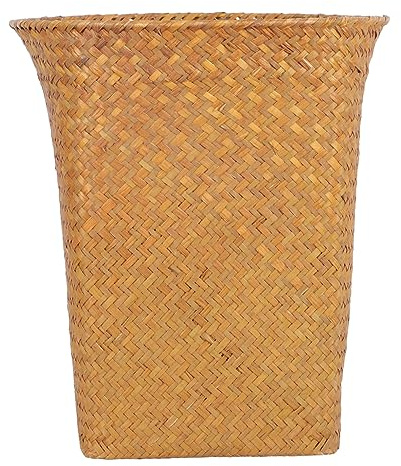 LOLIPPYY Cesta De Almacenamiento Trenzada Multifuncional De Gran Capacidad Para Ropa y Residuos Contenedor Decorativo De Paja Natural Para Hogar y Oficina Diseño Sin Tapa Para Uso Práctico