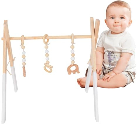 Sionhiuo Faltbares Fitnessspielzeug | Faltbares Holzrahmen-Spielspielzeug für Neugeborene,Spielzeug für die frühe Entwicklung für Kinderzimmer, Neugeborenenzimmer, Wohnzimmer, Zentrum für
