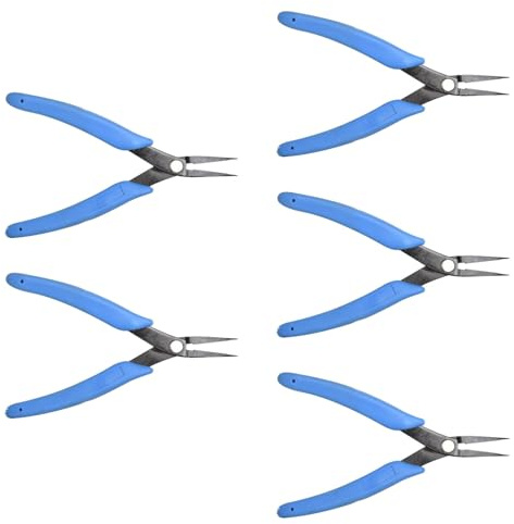Pinze a punta fine in acciaio al carbonio con impugnatura ergonomica, lunghezza estesa, 12,7 cm, strumento leggero adatto per meccanici, pinze a punta fine in acciaio al carbonio