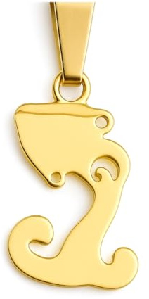 Vera Mentis Pendentif Signe Astrologique en Acier Inoxydable Doré – 12 Symboles du Zodiaque – Bijou Spirituel Mixte – Cadeau Énergétique Personnalisé Homme et Femme (Verseau)