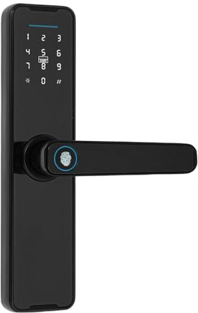 Czyurachel Dörrlås, fingeravtryck, smart lås, dörrlås, mobil appkontroll, smart dörrlås, fingeravtryck lås med nummerkod, kort, nyckel, fingertryck, dörröppnare för hemmet