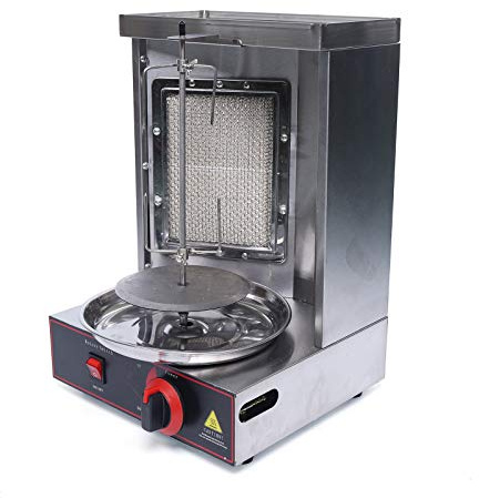 Barbacoa de acero inoxidable, 2000 W, 220 V, giratoria 360°, capacidad de 10 kg, 0 – 300 ℃ Gas Doner Kebab Machine para pollo, salchichas