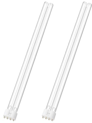 2 Pack 55 Watts UV Light Bulb, 2G11 Base-4 Pin for Koi Pond & Aquarium Clarifiers, Compatible with Oase Bitron 55/110, Aqua Medic Helix Max 55, Jebo, Jebao pu55, cw55, SUNSUN 55W