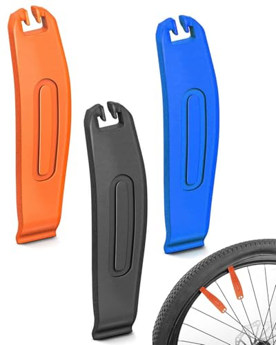 HUVZOR 3PCS Reifenheber Fahrrad, Superstarken Reifenheber, die die Radnabe Nicht Beschädigen,Reparaturset Tragbarer Reifenwechsler Geeignet, Geeignet für Mountainbikes und Rennräder