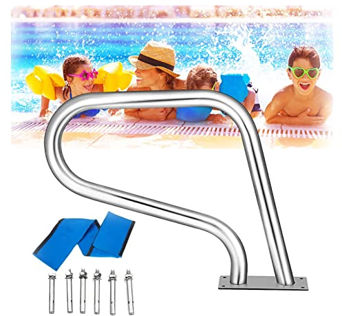 Pasamanos para piscina, barandilla de escalera de piscina, acero inoxidable 304 inoxidable, riel de agarre de mano de fácil montaje, soporte seguro para acceso a la piscina