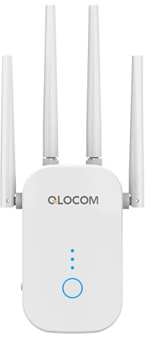 QLOCOM Répéteur WiFi, Amplificateur WiFi 1200 Mbps, WiFi Extender Booster 4 Antennes fghdfytwesvgdJK
