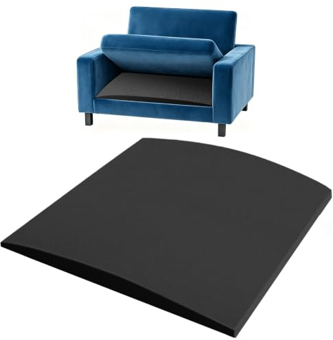 Scettar Cojín de sofá para asiento caído, 55 x 55 cm, tablas de soporte de sofá negro de alta densidad curvo de espuma para reparación de hundimiento debajo del cojín