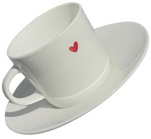 BESTYASH Tazzina da Caffè in Ceramica con Piattino 70 Ml, Tazza con Manico Anti-scottatura per Espresso e Cappuccino, Set Piccolo Leggero per Casa e Ufficio