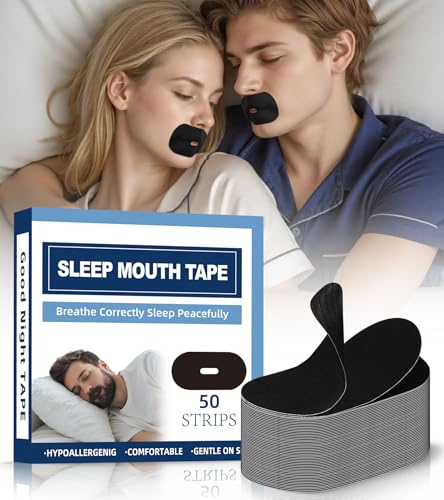 Mundpflaster Schlafen 50 Stück, Mouth Tape for Sleep, Anti Schnarch Streifen Gegen Schnarchen, Schnarchstopper, Effektiver Schnarchstopper als Anti Schnarch Hilfe, schnarchpflaster für Damen & Herren