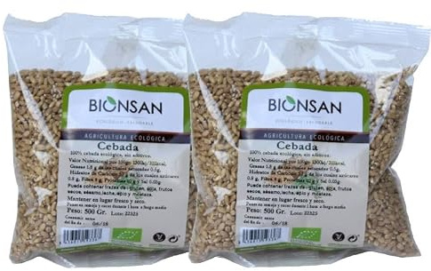 Pack 2 x Cebada en Grano Bionsan Bio 500 g (1 kg total) – Cebada ecológica para cocción, ideal en sopas y guisos, ensaladas y guarniciones, sabor suave, formato ahorro