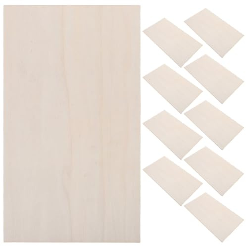 jojofuny Panneaux de Contreplaqué de Peuplier 10 Pcs 170 X 300 X 3 MM Planches de Bois Brut avec Surface Lisse pour Projets Artistiques et Ateliers de Peinture pour Étudiants et Bricoleurs