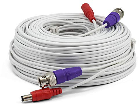 Swann 30m Security Extension Cable with BNC Connectors & Fire Rated UL Rating for DVR Security Cameras & Systems, White