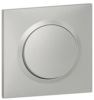 LEGRAND | Interrupteur Va-Et-Vient, Dooxie, Livré Complet Avec Plaque Carrée Aluminium, Connexion Rapide Par Bornes Automatiques, Fixation À Griffes Pour Pose Facile
