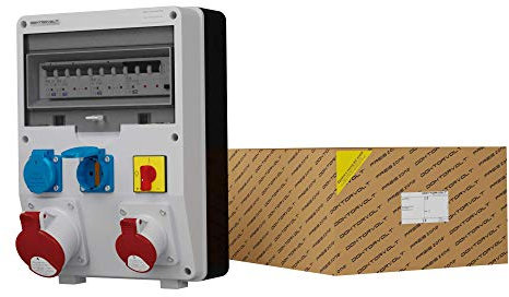 Doktorvolt Stromverteiler Baustromverteiler Wandverteiler Verteilerkasten Mobil TD-S/FI 1x16A 1x32A 4x230 Dosen Stecker Starkstromkabel 5x4mm2 6794