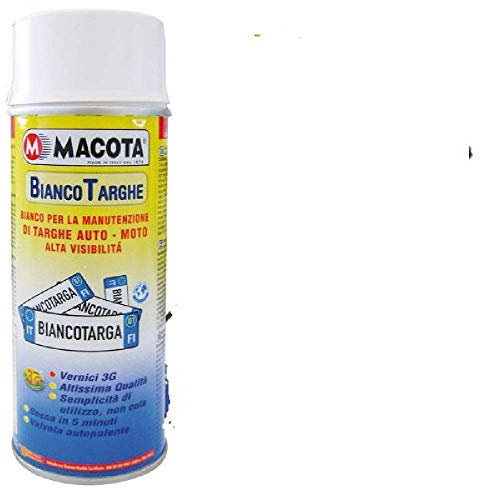 StickersLab - Spray vernice smaltata per targhe rinnova manutenzione veicolo in blu/bianco (Bianco)