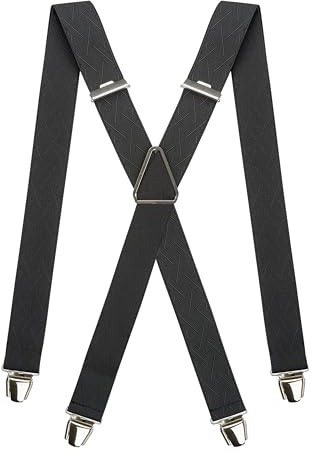Pierrot Hosenträger für Herren Breit Made in Germany/France - Ultrastarker Gummizug & 4 Extra Starke X-Clips - Verstellbare Länge bis zu 130cm - Garantie auf Lebenszeit