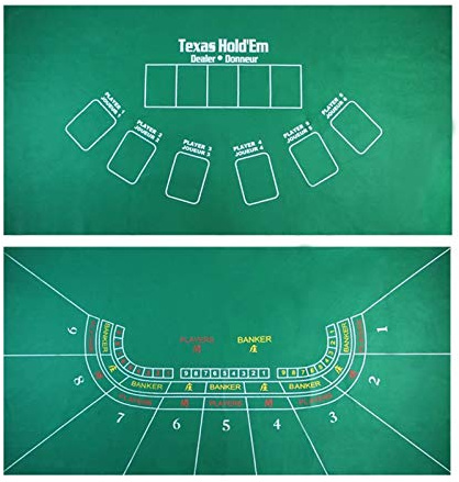 Texas Hold'em Poker Premium Premium Layout 25.4 X 74.8 Baccarat Poker Set Poker Texas Hold'em Panno da Tavolo Panno da Tavolo Fietro Feelt Board Ploth (Giochi di Calcio)