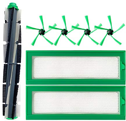 TeKeHom Zubehör-Set für Vorwerk Kobold VR200 VR300, RV20 RV30 Ersatzteile 4 Seitenbürste & 2 Hepa Filter & 1 Rollenbürste für Staubsauger (7 in 1)