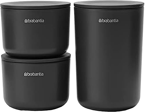 Brabantia Contenedores portaobjetos juego de 3 uds. gris oscuro