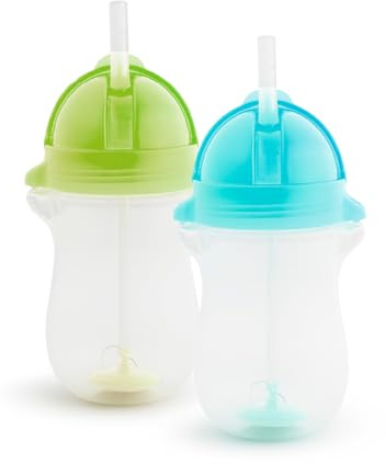 Munchkin 2 Pack Tazas Pajita Click Lock Niño | 296ml | Verde/Azul