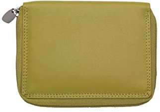 Josephine Osthoff Geldbörse Damen Leder Gross Portemonnaie mit Reißverschluss KleinGeldbörse Herren Kreditkartenetui RFID-Schutz Geldbeutel mit Münzfach (926), Farbe:Limone