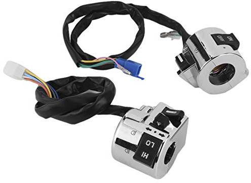 1 Paar Motorrad Lenkerschalter, Lenkerschalterteile Lenker Bedientaste Universal-Steuertaste Lichtschalter Blinkerschalter Hupenschalter für Blinker Scheinwerfer Hupe 25mm