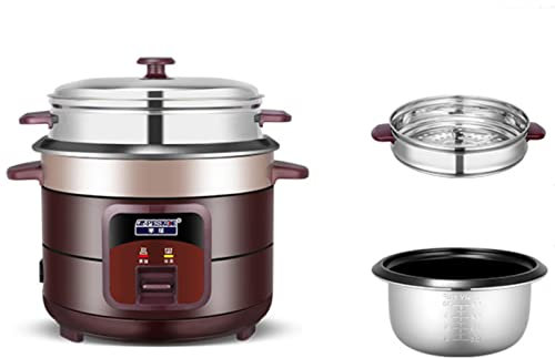 Cuociriso e vaporiera 2 in 1 - Pentola in acciaio inossidabile con rivestimento antiaderente - Contenitore per cuocere le verdure - Funzione di mantenimento in caldo - Misurino per cucchiai,1.5L