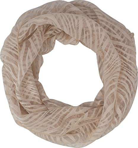 fashionchimp Loop - Bufanda de verano para mujer, diseño de quemado, algodón y poliéster, bufanda XXL ligera, Rayas beige, Talla única