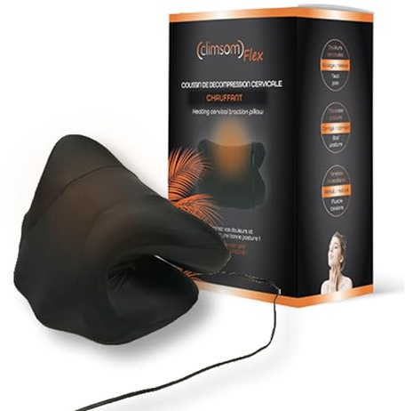 Climsom Flex Nackenwärmer – weiche Nackentraktion mit Heizbezug abnehmbar – 3 Wärmestufen – Kabel und USB-Adapter enthalten