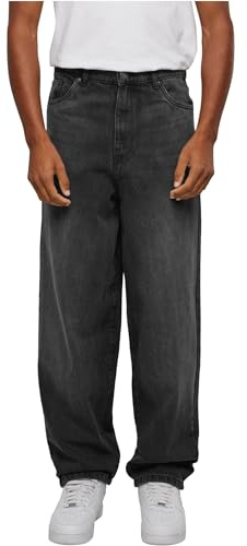 Urban Classics Herren Hose Heavy Ounce Baggy Fit Jeans Negro Lavado 36