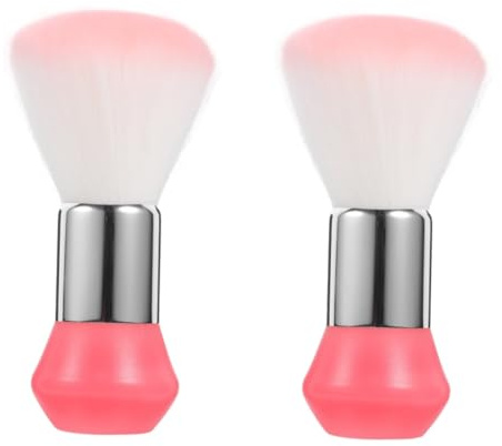 minkissy 2st Friseurbürste Haarfärbepinsel Reinigungsbürste Barbier Staubwedel Friseur-staubwedel Nackenbürste Haarbürste Staubwedel Haarschneidezubehör Gewidmet Nylonwolle Staubbürste Rosa