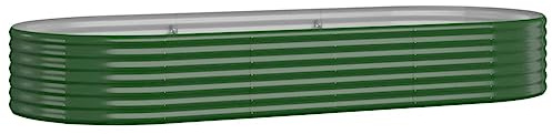 vidaXL Jardinera arriate Acero galvanizado Verde 249x100x36 cm