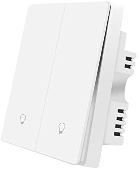 ZigBee Smart Lichtschalter, 1 Stück, Arbeit mit Alexa Google Home, Drucktastenschalter mit Hintergrundbeleuchtung, Neutraldraht erforderlich, Zigbee Hub erforderlich, 2-Gang