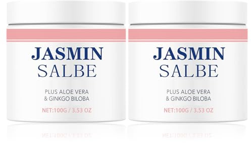 Jasminsalbe Plus, Jasminsalbe gegen Augenringe Schlupflider, Jasmin Salbe Augenringe Schlupflider, Jasmin Salbe Augen, Augencreme mit Collagen und Aloe Vera (2x)