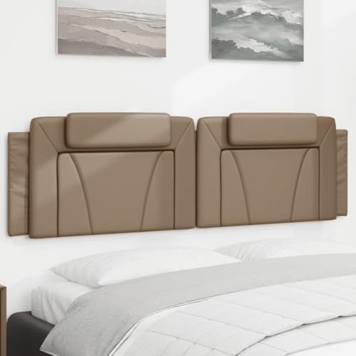 Homgoday Coussin de tête de lit, oreiller, coussin de tête de lit, coussin de dossier, coussin mural, tête de lit, dossier, pour lit, chambre à coucher, marron cappuccino, 180 cm, cuir synthétique