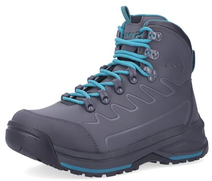 Simms Freestone Wading Fishing Boot - Women's Waterproof Shoe with Rubber Sole and Neoprene Lining (Slate, Size 9)