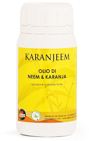 KARANJEEM® Olio di Neem per Piante + Karanja per Insetti Parassiti | Trattamento per Afidi, Cocciniglie, Formiche, Tripidi e Acari | Concentrato Naturale Forte per Piante e Dimore di Animali - 250 gr