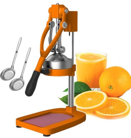 forplubossmmp Exprimidor De Naranjas Manual, Exprimidor De Naranjas Manual, Procesador De Alimentos con Filtro Extraíble En Forma De V, Prensa De Limón De Acero Inoxidable para Bares De Jugos,Orange
