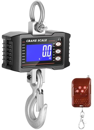 1T 1000KG Kranwaage Smart Heavy Type Kranwaage mit Luftfahrt Grade Aluminiumlegierung Elektronische Hängewaage Digitale Haken Hängewaage Wiederaufladbare Modelle (Schwarz)