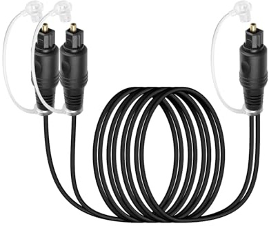 GELRHONR Câble Optique Audio numérique, Câble Optique Toslink 1 mâle à 2 mâle pour TV, DVD, HDTV, maison, barre de son, amplificateur 2M/6.56ft
