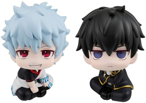 YLEAFUN 2PCS Sakata Gintoki/Hijikata Toushirou Figur 10cm Anime Großer Kopf Sitzposition, Cute Anime Mini Figure Statue Model, Anime-Geschenk, Desktop Dekorationen, Gifts for Fans