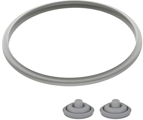 HAFRILY WMF Schnellkochtopf Ersatzteile 22cm Dichtungsring und 2 Stück Kochsignaldichtung Kochsignal Dichtung für Schnellkochtopfdeckel 2,5l 3l 4,5l, 6,5l 8,5l Deckel Schnellkochtöpfe Silikon